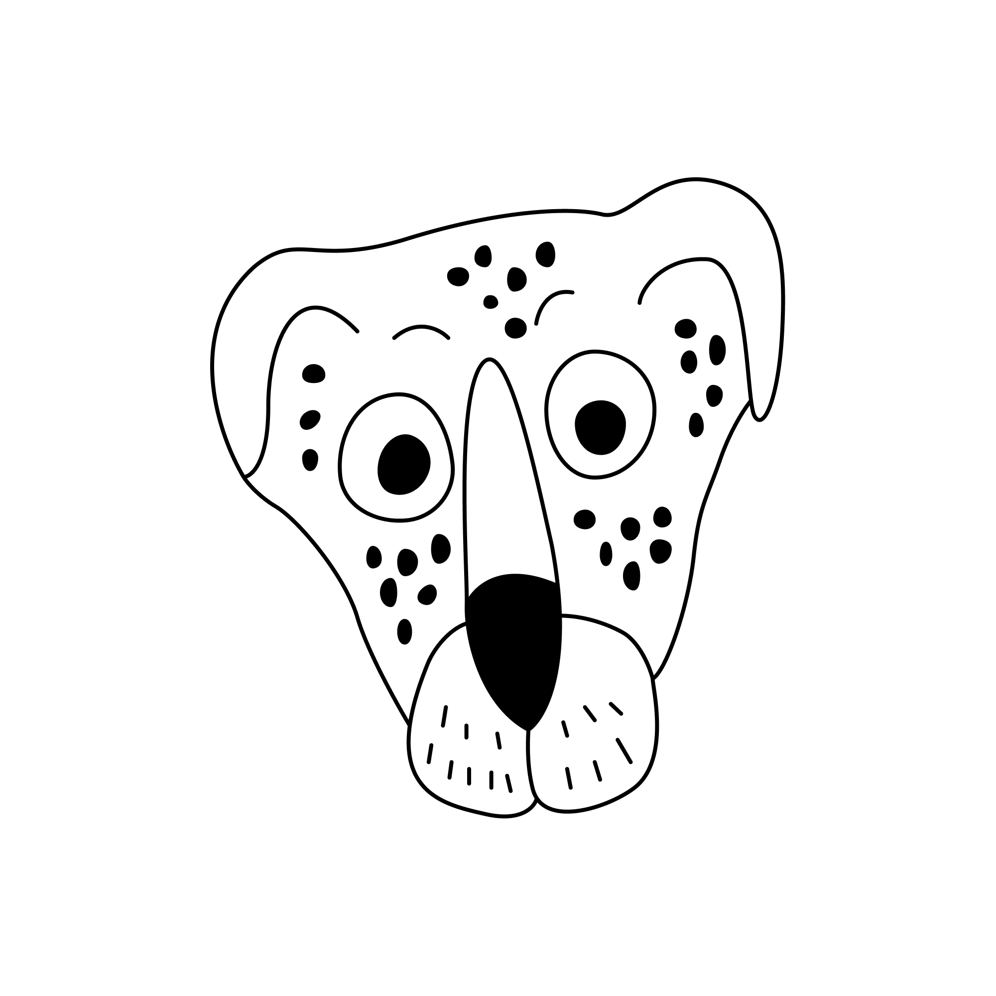 Spotty Purple Pup_outlined